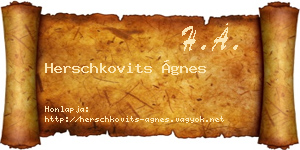 Herschkovits Ágnes névjegykártya